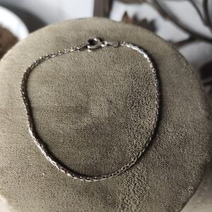 Vintage 925 Sterling Silver 7' Chain Bracelet Marked Italy